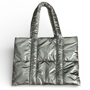 Bath & Body Works Bling Shine Limited Edition Silver Puffer Tote Bag